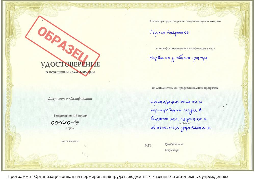Организация оплаты и нормирования труда в бюджетных, казенных и автономных учреждениях Ногинск