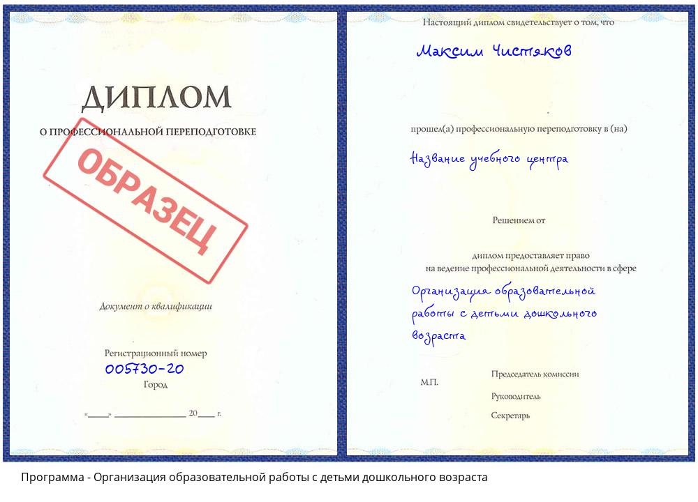Организация образовательной работы с детьми дошкольного возраста Ногинск